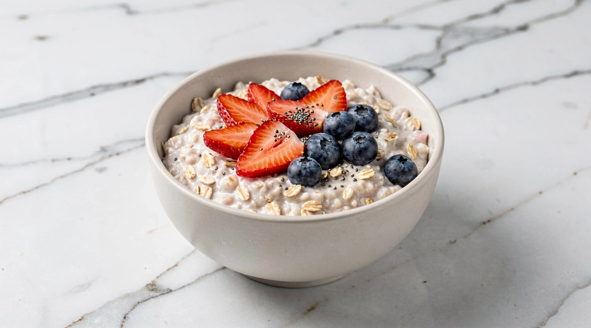 Desayuno nutritivo de avena y frutas